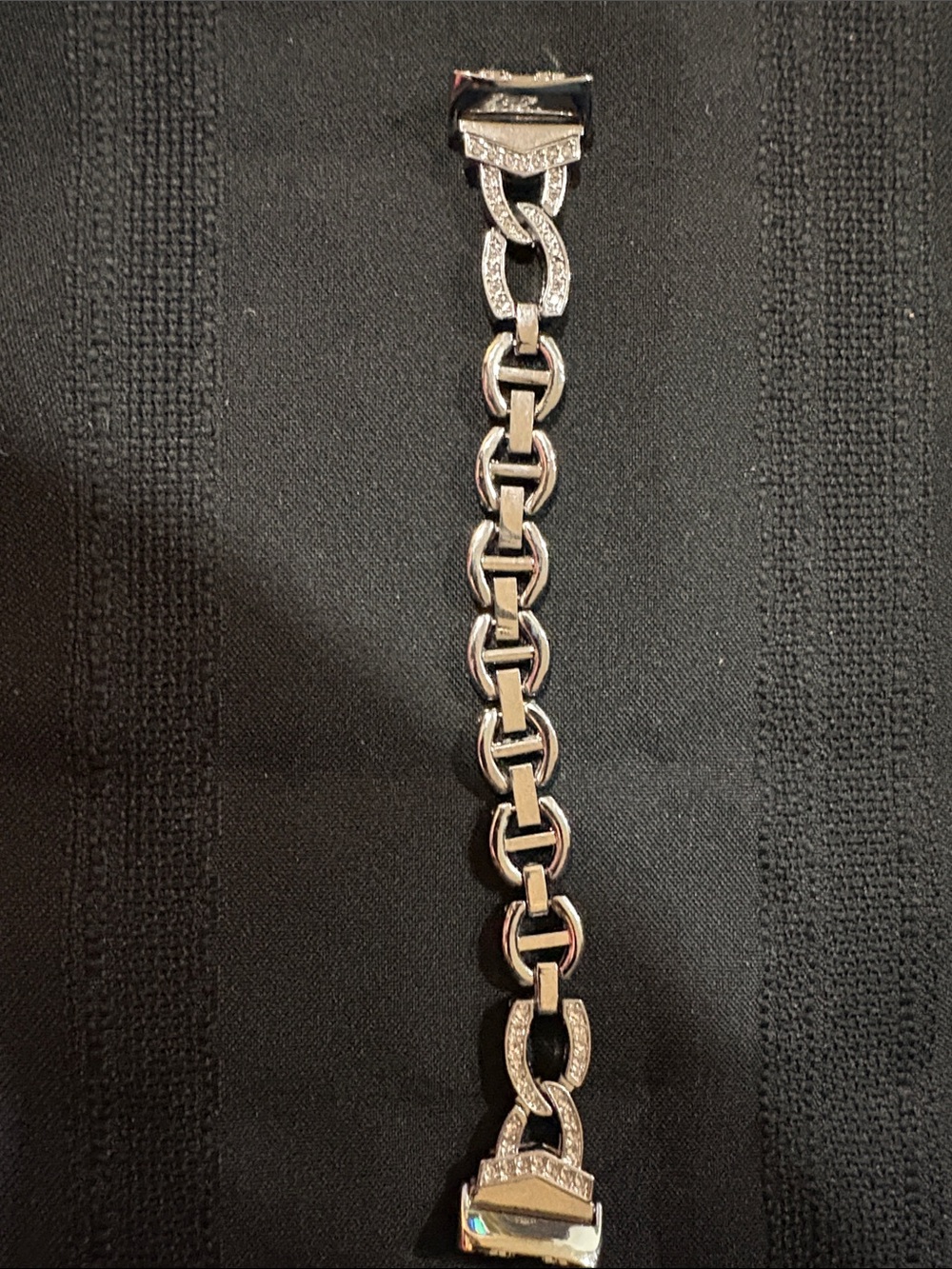 Silver-Tone Women's smartwatch Bracelet with Crystal Accents